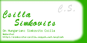 csilla simkovits business card